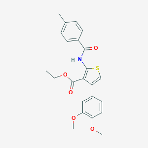 molecular formula C23H23NO5S B376442 Ethyl 4-(3,4-dimethoxyphenyl)-2-[(4-methylbenzoyl)amino]thiophene-3-carboxylate CAS No. 342383-53-3