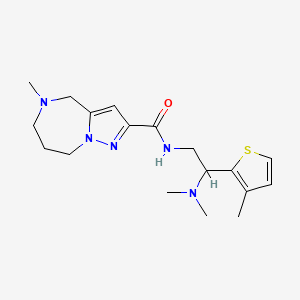 molecular formula C18H27N5OS B3764426 N-[2-(dimethylamino)-2-(3-methyl-2-thienyl)ethyl]-5-methyl-5,6,7,8-tetrahydro-4H-pyrazolo[1,5-a][1,4]diazepine-2-carboxamide 