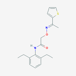 molecular formula C18H22N2O2S B376445 N-(2,6-diethylphenyl)-2-({[1-(2-thienyl)ethylidene]amino}oxy)acetamide 