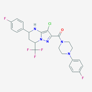 [3-Chloro-5-(4-fluorophenyl)-7-(trifluoromethyl)-4,5,6,7-tetrahydropyrazolo[1,5-a]pyrimidin-2-yl][4-(4-fluorophenyl)piperazino]methanone