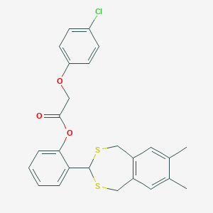 2-(7,8-Dimethyl-1,5-dihydro-2,4-benzodithiepin-3-yl)phenyl (4-chlorophenoxy)acetate