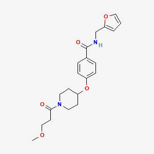 molecular formula C21H26N2O5 B3764593 N-(2-furylmethyl)-4-{[1-(3-methoxypropanoyl)-4-piperidinyl]oxy}benzamide 