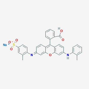 molecular formula C34H25N2NaO6S B037646 Sodium 2-(3-((2-methyl-4-sulfonatophenyl)amino)-6-(o-tolylamino)xanthylium-9-yl)benzoate CAS No. 6252-76-2