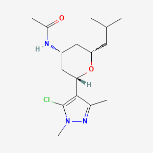 molecular formula C16H26ClN3O2 B3764612 N-[(2S,4R,6S)-2-(5-chloro-1,3-dimethylpyrazol-4-yl)-6-(2-methylpropyl)oxan-4-yl]acetamide 