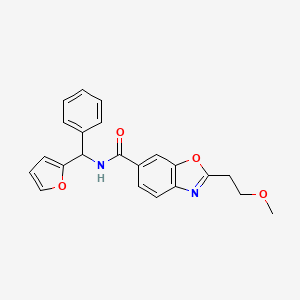 molecular formula C22H20N2O4 B3764630 N-[furan-2-yl(phenyl)methyl]-2-(2-methoxyethyl)-1,3-benzoxazole-6-carboxamide 