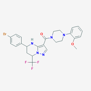 [5-(4-Bromophenyl)-7-(trifluoromethyl)-4,5,6,7-tetrahydropyrazolo[1,5-a]pyrimidin-3-yl][4-(2-methoxyphenyl)piperazin-1-yl]methanone