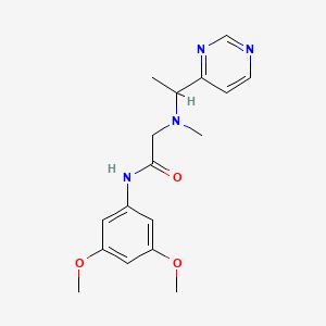 molecular formula C17H22N4O3 B3764649 N-(3,5-dimethoxyphenyl)-2-[methyl(1-pyrimidin-4-ylethyl)amino]acetamide 