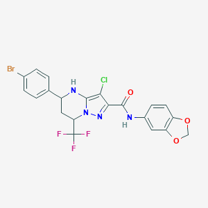 N-(1,3-benzodioxol-5-yl)-5-(4-bromophenyl)-3-chloro-7-(trifluoromethyl)-4,5,6,7-tetrahydropyrazolo[1,5-a]pyrimidine-2-carboxamide