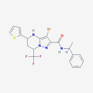 3-bromo-N-(1-phenylethyl)-5-thien-2-yl-7-(trifluoromethyl)-4,5,6,7-tetrahydropyrazolo[1,5-a]pyrimidine-2-carboxamide