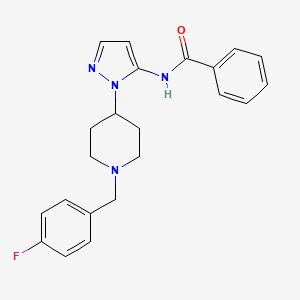 molecular formula C22H23FN4O B3764692 N-{1-[1-(4-fluorobenzyl)-4-piperidinyl]-1H-pyrazol-5-yl}benzamide 