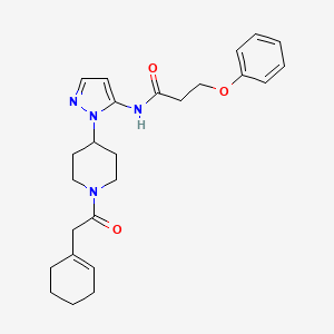 molecular formula C25H32N4O3 B3764699 N-{1-[1-(1-cyclohexen-1-ylacetyl)-4-piperidinyl]-1H-pyrazol-5-yl}-3-phenoxypropanamide 
