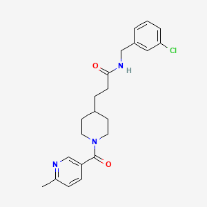 molecular formula C22H26ClN3O2 B3764707 N-(3-chlorobenzyl)-3-{1-[(6-methyl-3-pyridinyl)carbonyl]-4-piperidinyl}propanamide 