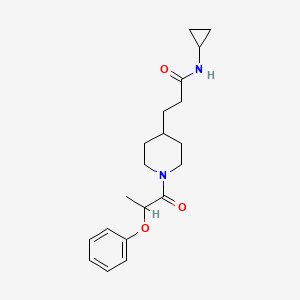 molecular formula C20H28N2O3 B3764737 N-cyclopropyl-3-[1-(2-phenoxypropanoyl)-4-piperidinyl]propanamide 