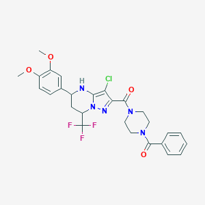 2-[(4-Benzoylpiperazin-1-yl)carbonyl]-3-chloro-5-(3,4-dimethoxyphenyl)-7-(trifluoromethyl)-4,5,6,7-tetrahydropyrazolo[1,5-a]pyrimidine