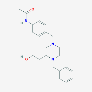 molecular formula C23H31N3O2 B3764752 N-(4-{[3-(2-hydroxyethyl)-4-(2-methylbenzyl)-1-piperazinyl]methyl}phenyl)acetamide 