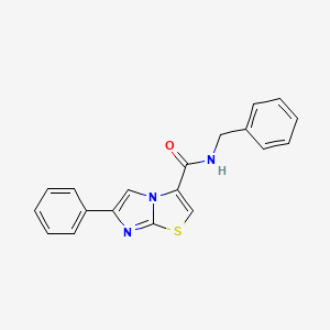 molecular formula C19H15N3OS B3764791 N-benzyl-6-phenylimidazo[2,1-b][1,3]thiazole-3-carboxamide 