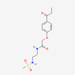 molecular formula C14H20N2O5S B3764843 N-{2-[(methylsulfonyl)amino]ethyl}-2-(4-propionylphenoxy)acetamide 