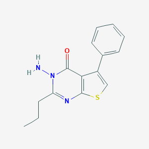 molecular formula C15H15N3OS B376489 3-amino-5-phenyl-2-propylthieno[2,3-d]pyrimidin-4(3H)-one CAS No. 342383-95-3