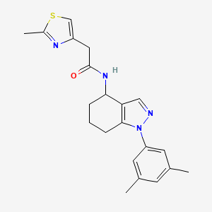 molecular formula C21H24N4OS B3764890 N-[1-(3,5-dimethylphenyl)-4,5,6,7-tetrahydroindazol-4-yl]-2-(2-methyl-1,3-thiazol-4-yl)acetamide 