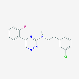 molecular formula C17H14ClFN4 B3764922 N-[2-(3-chlorophenyl)ethyl]-5-(2-fluorophenyl)-1,2,4-triazin-3-amine 