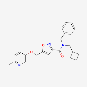 molecular formula C23H25N3O3 B3764926 N-benzyl-N-(cyclobutylmethyl)-5-{[(6-methyl-3-pyridinyl)oxy]methyl}-3-isoxazolecarboxamide 