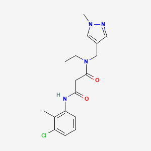 molecular formula C17H21ClN4O2 B3764941 N'-(3-chloro-2-methylphenyl)-N-ethyl-N-[(1-methyl-1H-pyrazol-4-yl)methyl]malonamide 