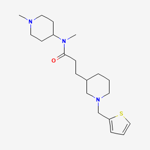 molecular formula C20H33N3OS B3764966 N-methyl-N-(1-methylpiperidin-4-yl)-3-[1-(thiophen-2-ylmethyl)piperidin-3-yl]propanamide 