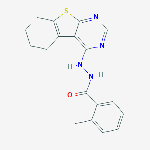 2-methyl-N'-(5,6,7,8-tetrahydro[1]benzothieno[2,3-d]pyrimidin-4-yl)benzohydrazide