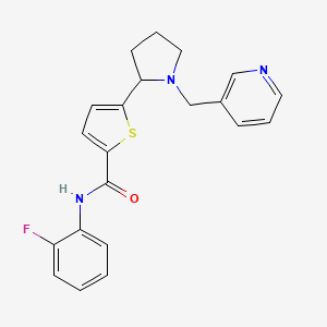 molecular formula C21H20FN3OS B3764988 N-(2-fluorophenyl)-5-[1-(3-pyridinylmethyl)-2-pyrrolidinyl]-2-thiophenecarboxamide 