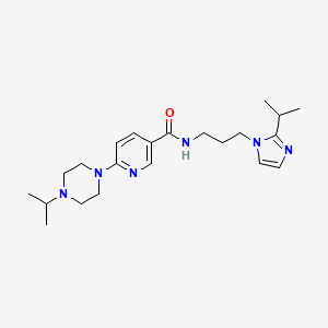 molecular formula C22H34N6O B3765078 N-[3-(2-isopropyl-1H-imidazol-1-yl)propyl]-6-(4-isopropyl-1-piperazinyl)nicotinamide 