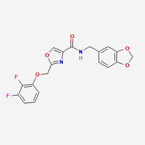 molecular formula C19H14F2N2O5 B3765090 N-(1,3-benzodioxol-5-ylmethyl)-2-[(2,3-difluorophenoxy)methyl]-1,3-oxazole-4-carboxamide 