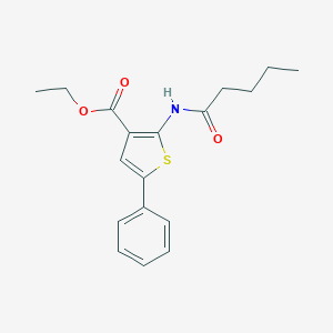 molecular formula C18H21NO3S B376513 Ethyl 2-(pentanoylamino)-5-phenylthiophene-3-carboxylate 