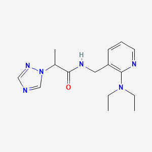 molecular formula C15H22N6O B3765204 N-{[2-(diethylamino)pyridin-3-yl]methyl}-2-(1H-1,2,4-triazol-1-yl)propanamide 