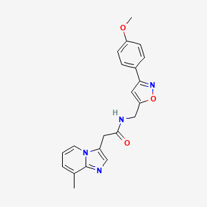 molecular formula C21H20N4O3 B3765242 N-{[3-(4-methoxyphenyl)isoxazol-5-yl]methyl}-2-(8-methylimidazo[1,2-a]pyridin-3-yl)acetamide 