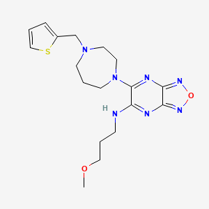 molecular formula C18H25N7O2S B3765264 N-(3-methoxypropyl)-6-[4-(2-thienylmethyl)-1,4-diazepan-1-yl][1,2,5]oxadiazolo[3,4-b]pyrazin-5-amine 