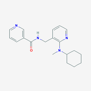 molecular formula C19H24N4O B3765297 N-({2-[cyclohexyl(methyl)amino]-3-pyridinyl}methyl)nicotinamide 