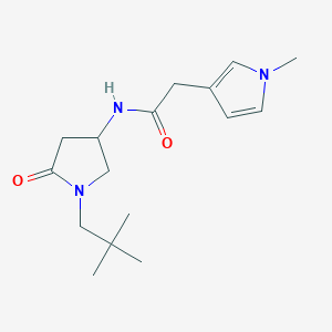 molecular formula C16H25N3O2 B3765308 N-[1-(2,2-dimethylpropyl)-5-oxo-3-pyrrolidinyl]-2-(1-methyl-1H-pyrrol-3-yl)acetamide 