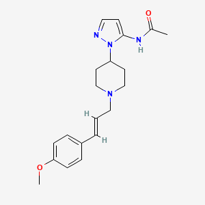 molecular formula C20H26N4O2 B3765336 N-(1-{1-[(2E)-3-(4-methoxyphenyl)-2-propen-1-yl]-4-piperidinyl}-1H-pyrazol-5-yl)acetamide 