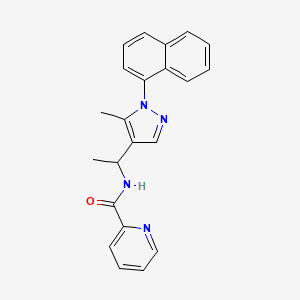 molecular formula C22H20N4O B3765351 N-[1-(5-methyl-1-naphthalen-1-ylpyrazol-4-yl)ethyl]pyridine-2-carboxamide 