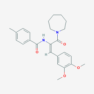 N-[(1E)-3-(azepan-1-yl)-1-(3,4-dimethoxyphenyl)-3-oxoprop-1-en-2-yl]-4-methylbenzamide