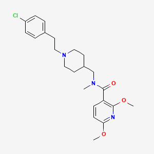 molecular formula C23H30ClN3O3 B3765398 N-({1-[2-(4-chlorophenyl)ethyl]-4-piperidinyl}methyl)-2,6-dimethoxy-N-methylnicotinamide 