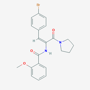 molecular formula C21H21BrN2O3 B376541 N-[2-(4-bromophenyl)-1-(1-pyrrolidinylcarbonyl)vinyl]-2-methoxybenzamide 