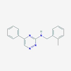 molecular formula C17H16N4 B3765437 N-[(2-methylphenyl)methyl]-5-phenyl-1,2,4-triazin-3-amine 