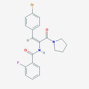 molecular formula C20H18BrFN2O2 B376544 N-[2-(4-bromophenyl)-1-(1-pyrrolidinylcarbonyl)vinyl]-2-fluorobenzamide CAS No. 6063-65-6