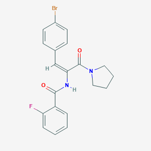 N-[2-(4-bromophenyl)-1-(1-pyrrolidinylcarbonyl)vinyl]-2-fluorobenzamide