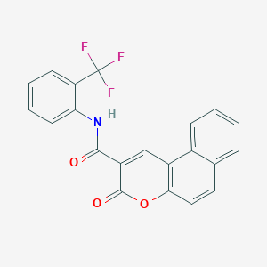 molecular formula C21H12F3NO3 B376545 3-oxo-N-[2-(trifluoromethyl)phenyl]-3H-benzo[f]chromene-2-carboxamide 