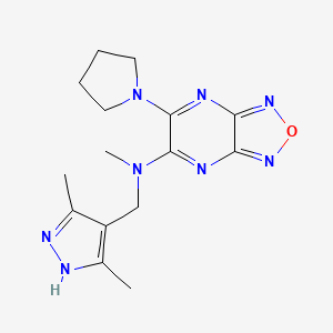 molecular formula C15H20N8O B3765452 N-[(3,5-dimethyl-1H-pyrazol-4-yl)methyl]-N-methyl-6-(1-pyrrolidinyl)[1,2,5]oxadiazolo[3,4-b]pyrazin-5-amine 