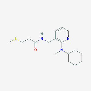 molecular formula C17H27N3OS B3765467 N-({2-[cyclohexyl(methyl)amino]-3-pyridinyl}methyl)-3-(methylthio)propanamide 