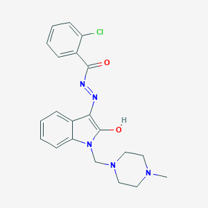 2-chloro-N'-{1-[(4-methyl-1-piperazinyl)methyl]-2-oxo-1,2-dihydro-3H-indol-3-ylidene}benzohydrazide