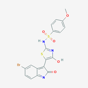 N-[5-(5-bromo-2-oxoindol-3-yl)-4-hydroxy-1,3-thiazol-2-yl]-4-methoxybenzenesulfonamide